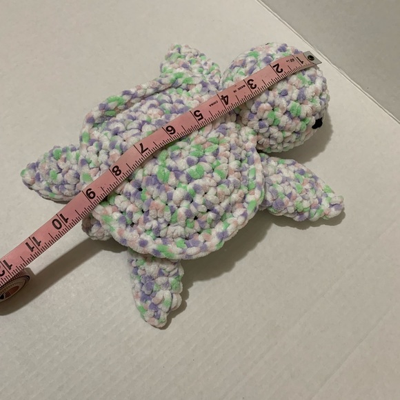 Sea Turtle Soft Stuffed Plushie Handmade Crochet Sea Turtle - Picture 12 of 13